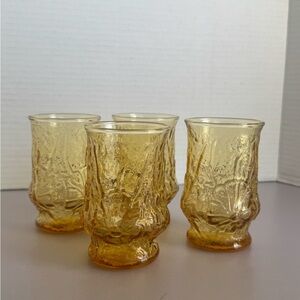 Vintage Anchor Hocking
Rainflower Amber Juice Glasses - Set of 4